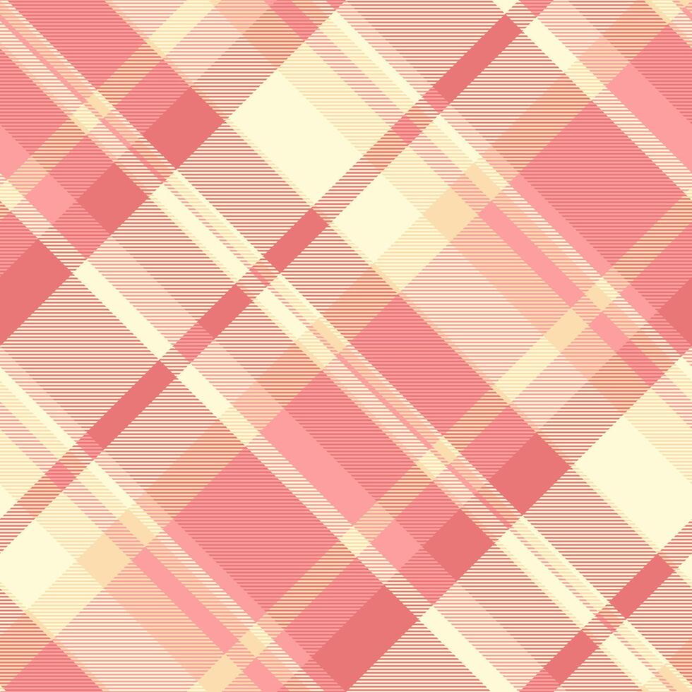 Presentation check seamless tartan, messy background plaid texture. Fibre textile pattern fabric in red and light goldenrod yellow colors. vector