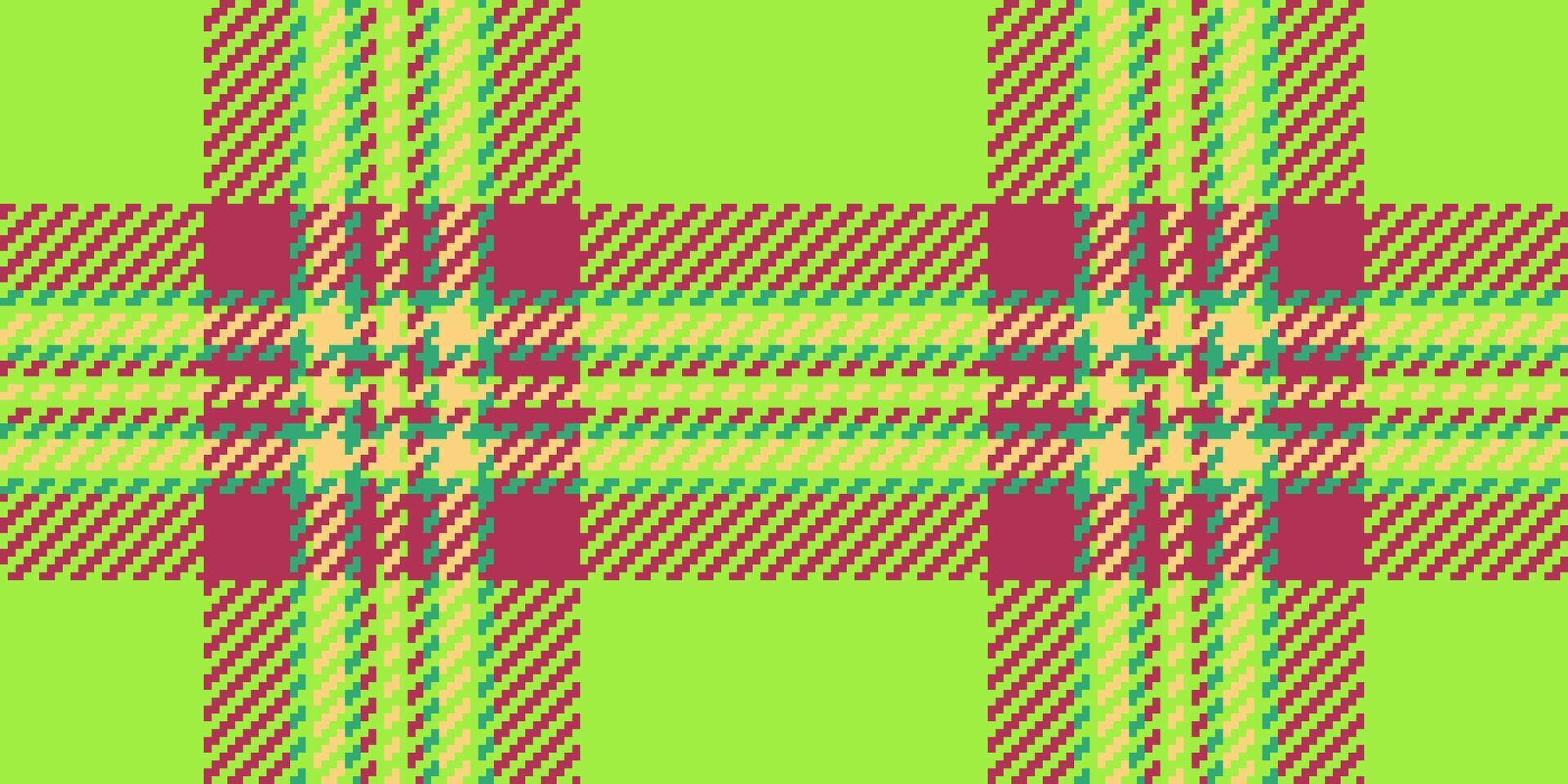 Swatch background texture textile, interior check fabric . Good tartan pattern plaid seamless in green and red colors. vector