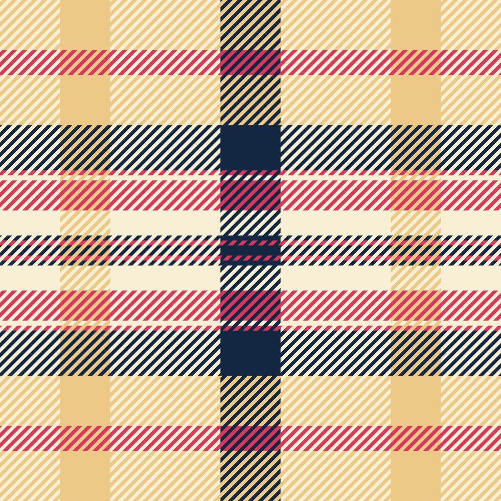 Elegant cream, pink, and navy plaid pattern. Perfect for textile design, website backgrounds, or fashionrelated projects. This timeless check design evokes feelings of warmth and sophistication. vector