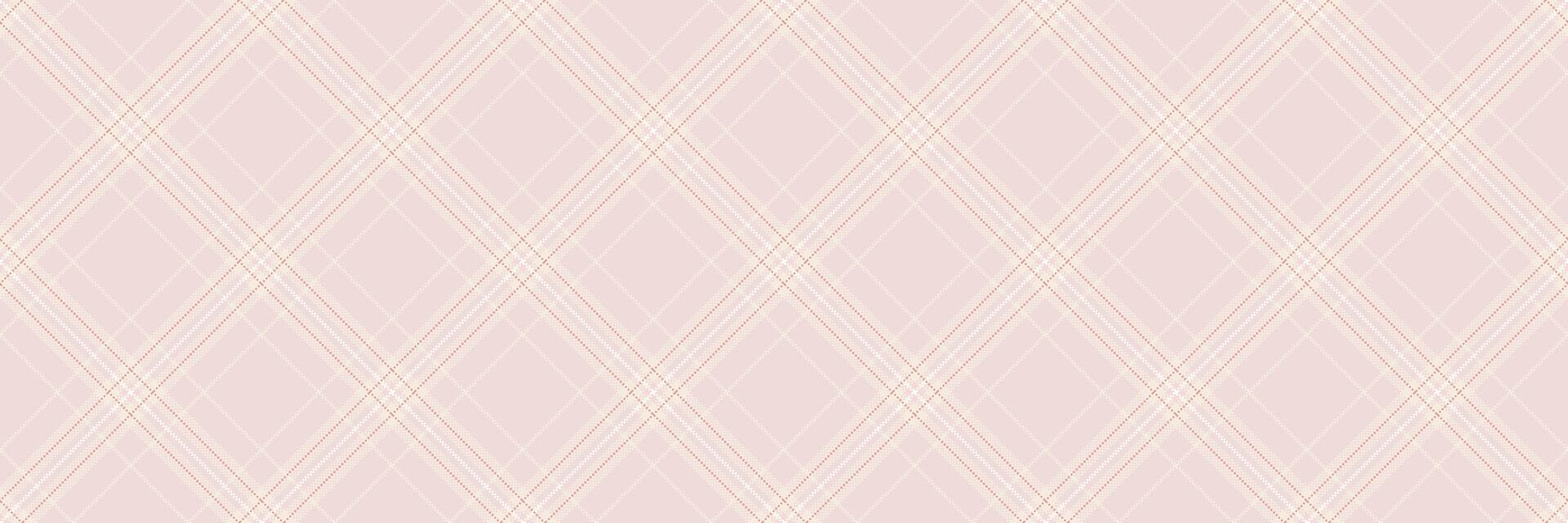 Large pattern texture plaid, fiber fabric background. Quilt textile seamless check tartan in light and ivory colors. vector