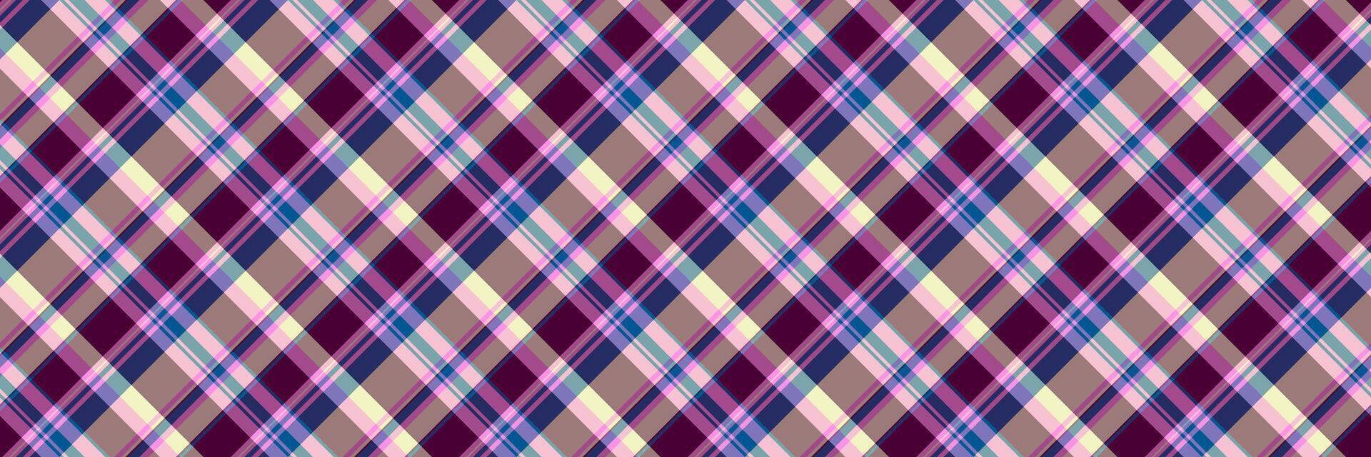 Strip seamless textile texture, windowpane check fabric tartan. Sparse background pattern plaid in pink and pastel colors. vector