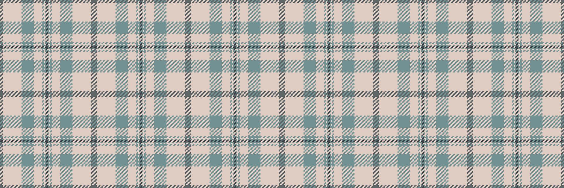 Elegant teal and beige plaid pattern. Perfect for textile design, website backgrounds, or crafting projects. This classic, subtly textured image evokes feelings of warmth and sophistication. vector