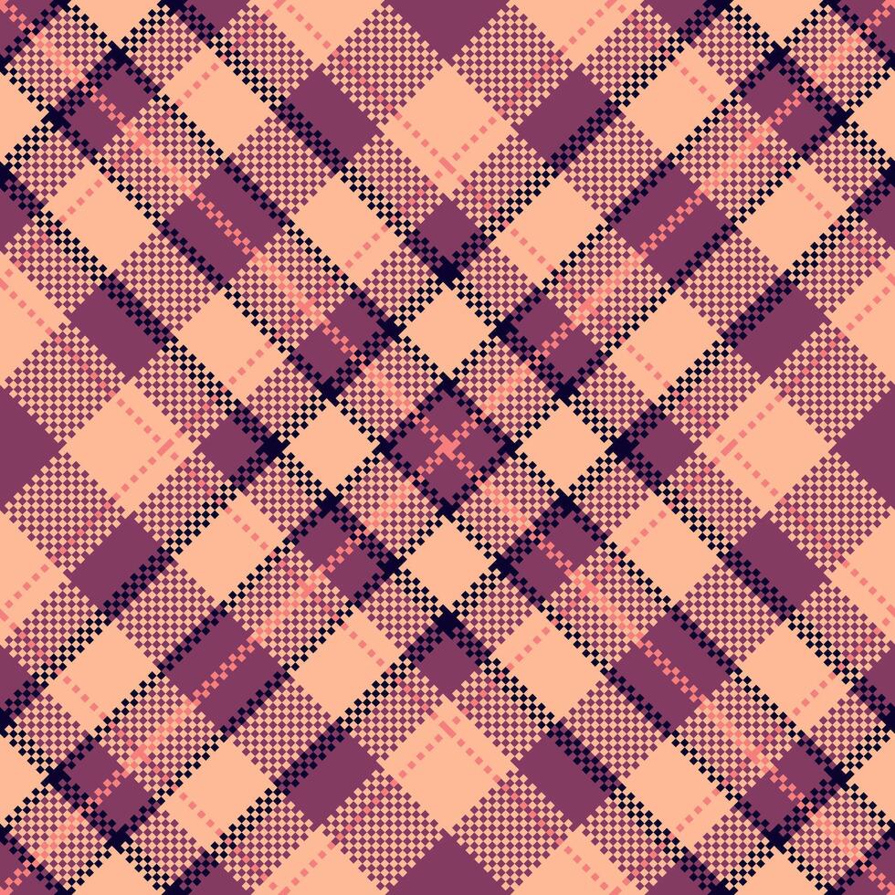 Mid background textile texture, indian tartan seamless fabric. Warp pattern plaid check in orange and pink colors. vector