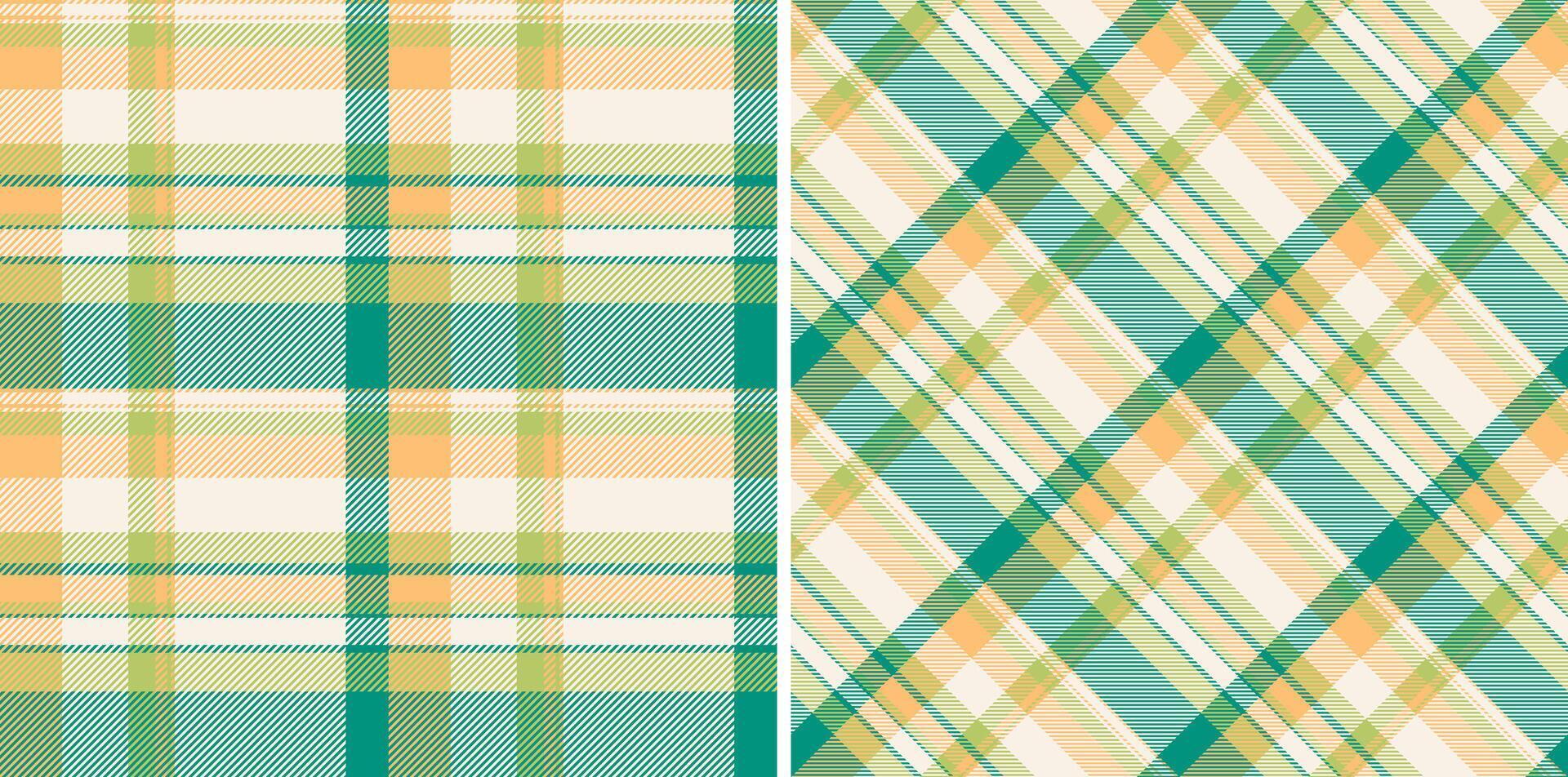 Check seamless tartan of fabric textile background with a plaid texture pattern. Set in summer colors for unique birthday card designs. vector