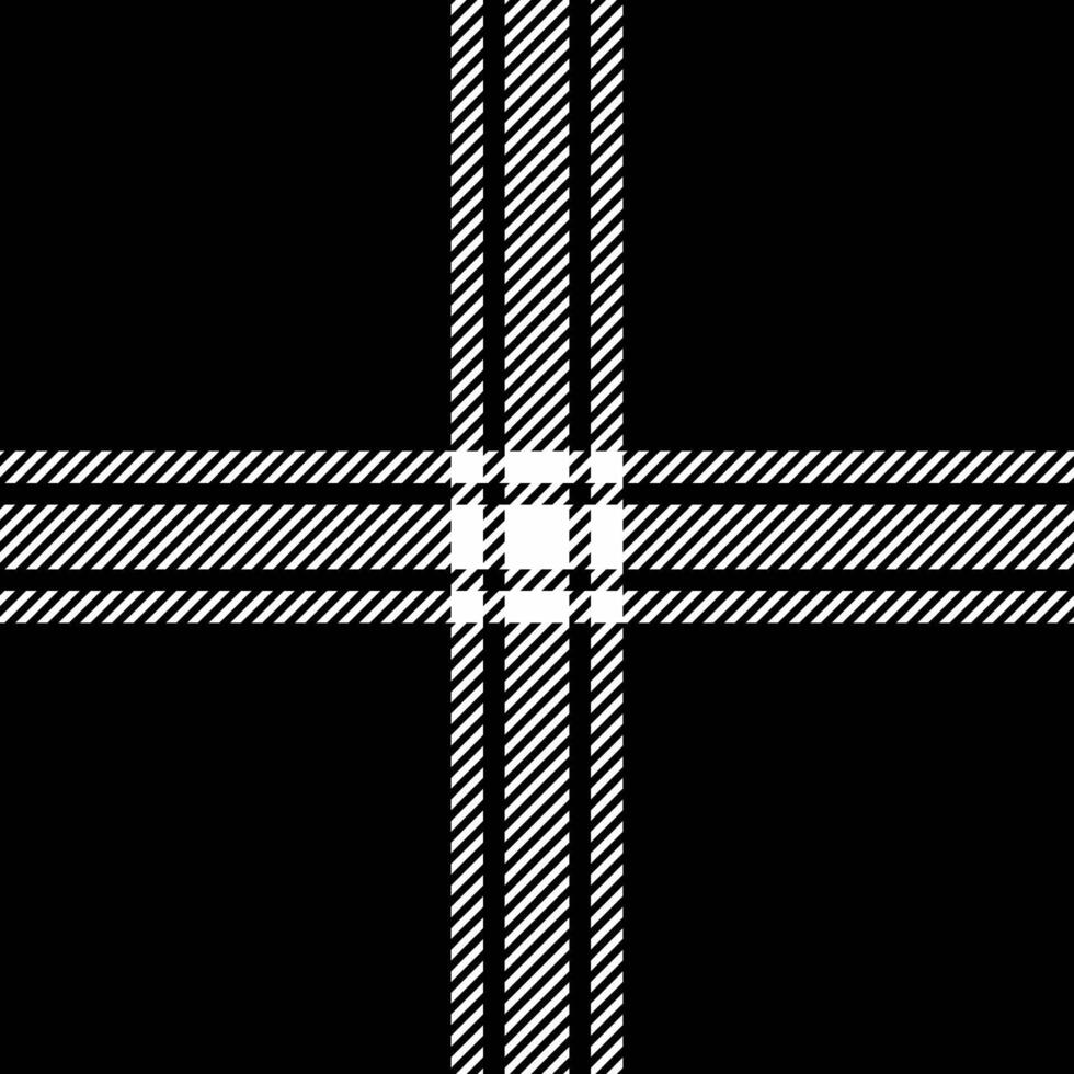 Aesthetic tartan textile texture, winter plaid background seamless. Costume check fabric pattern in black and white colors. vector