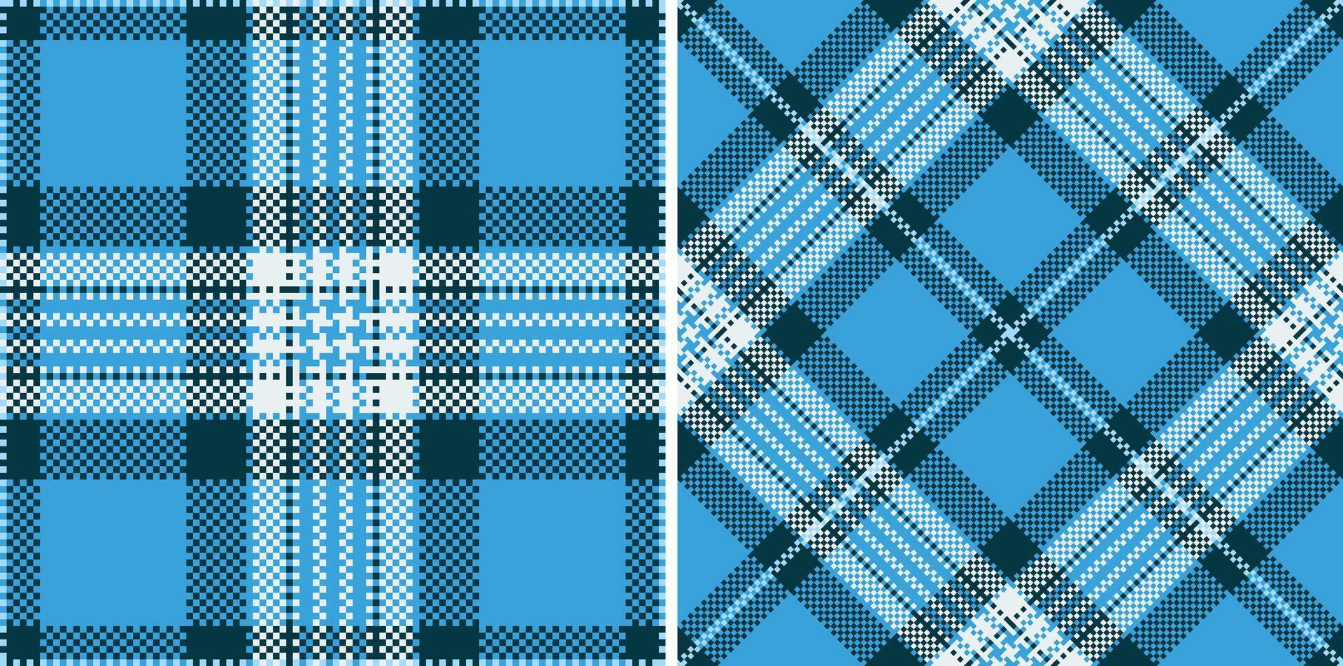 Plaid fabric textile of seamless texture tartan with a pattern background check. Set in sea colors. Holiday fashion trends for a festive look. vector