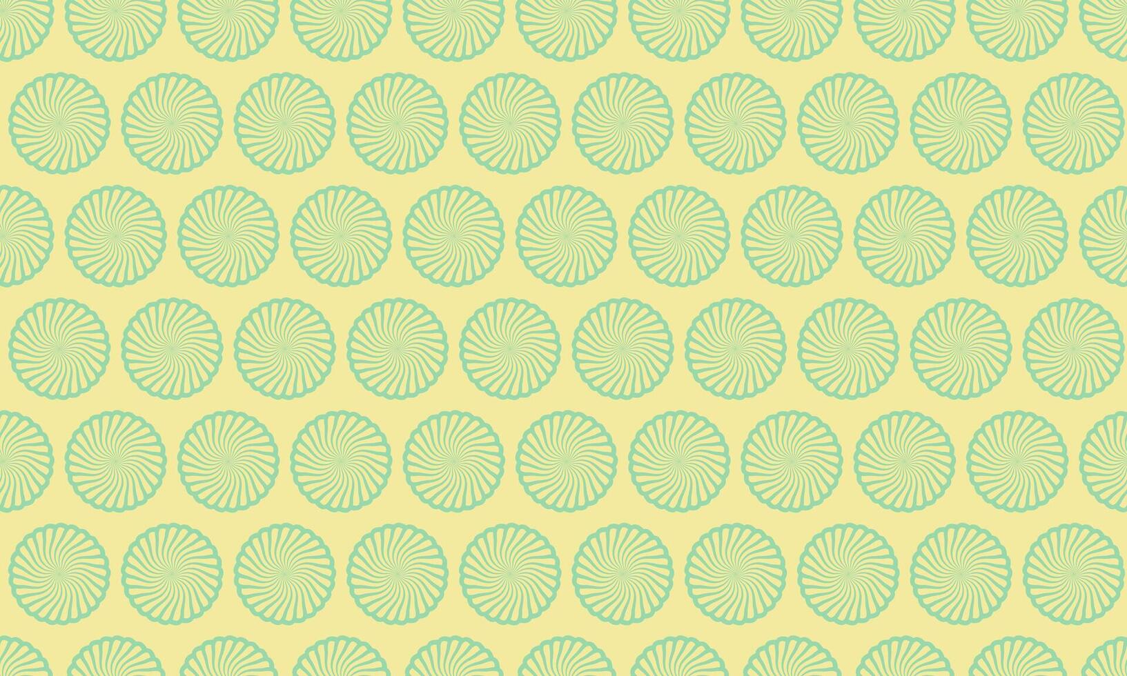 Elegant pastel green and yellow swirling circle pattern. Perfect for textile design, website backgrounds, or decorative prints. A retro-inspired, visually appealing design with a calming aesthetic. vector