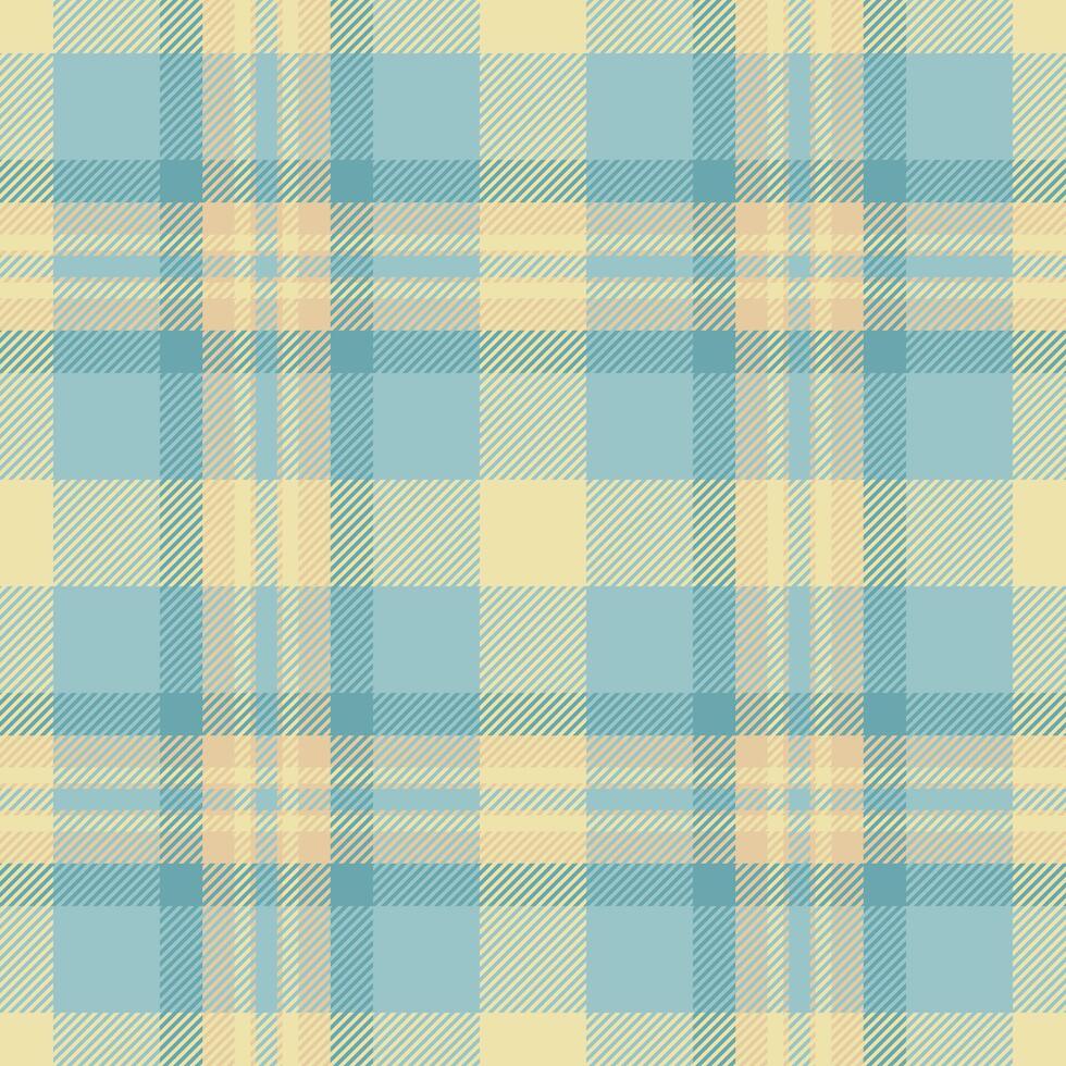 Serene pastel plaid pattern. Soft blue and yellow hues create a calming, versatile design perfect for textile projects, website backgrounds, or stationery. vector