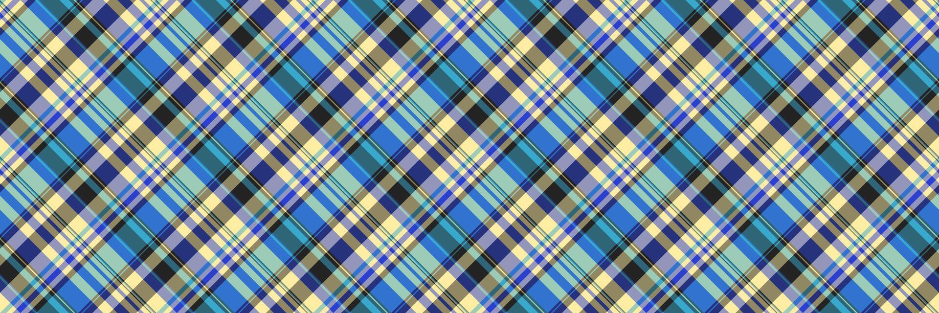 Checking fabric background seamless, magazine pattern tartan. Paisley textile texture plaid check in yellow and pastel colors. vector