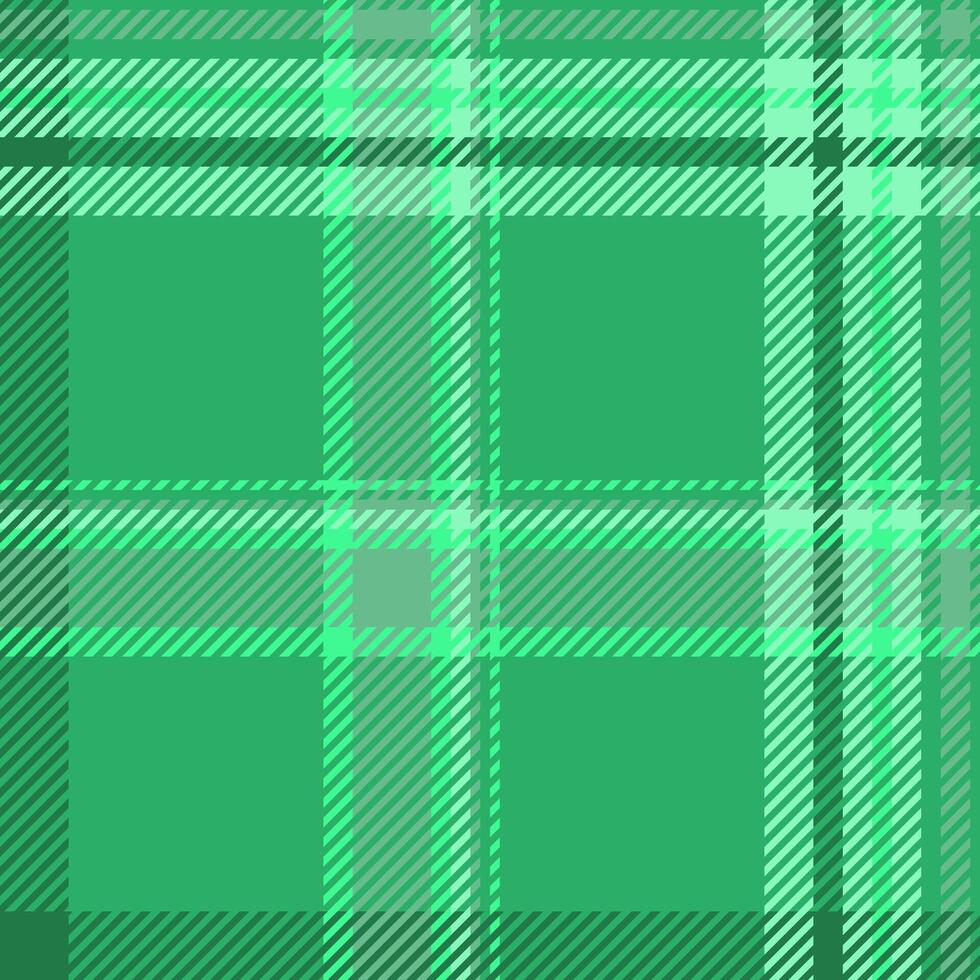 Individuality texture fabric textile, setting pattern seamless background. Romance check tartan plaid in green color. vector