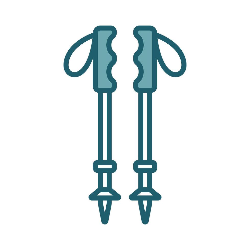 Trekking Poles for Mountain Hiking vector