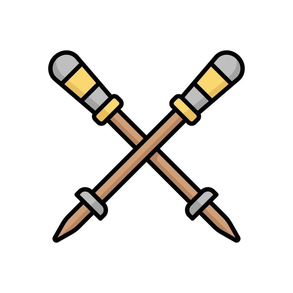 Collapsible Hiking Pole Icon vector