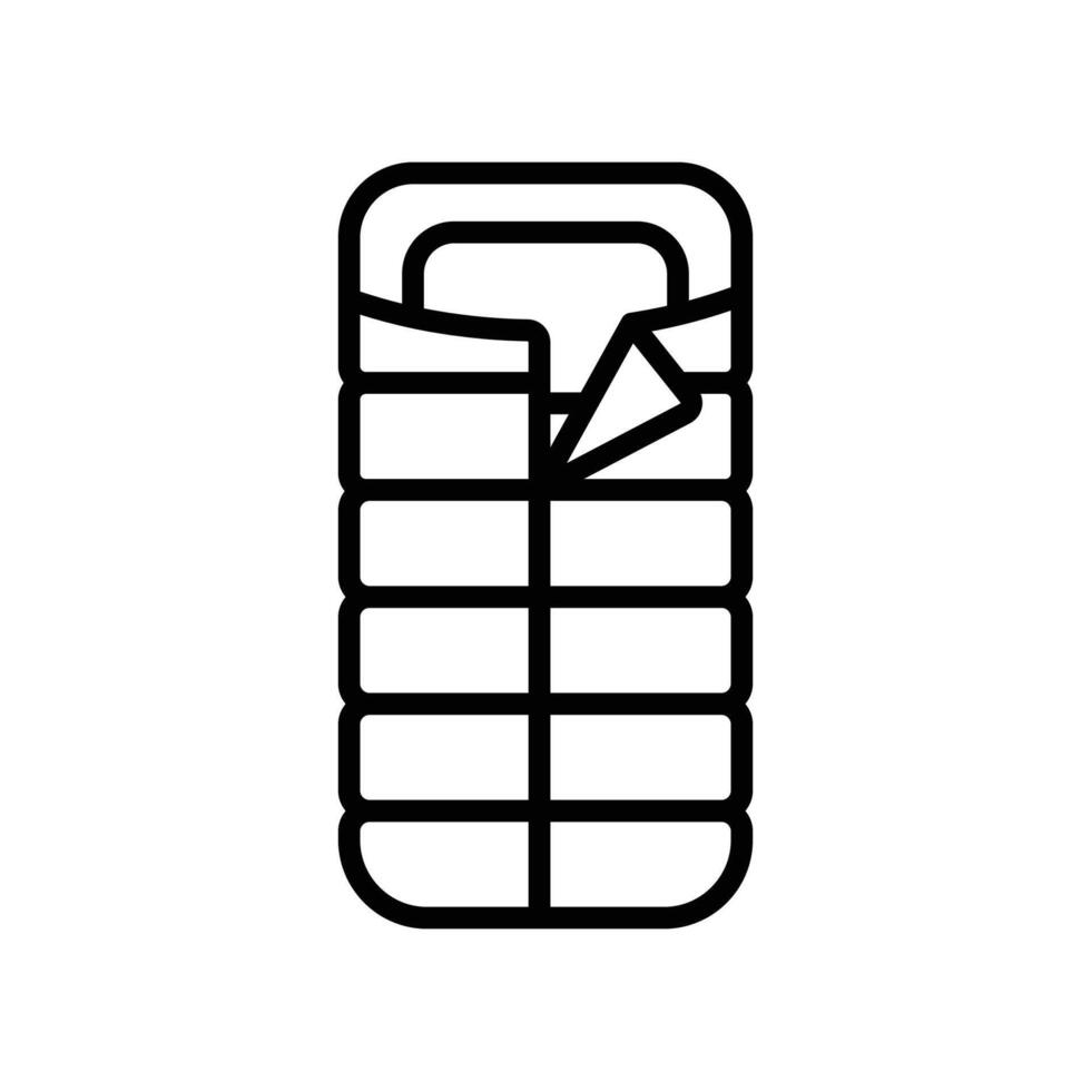Ultralight Sleeping Bag Flat Icon vector
