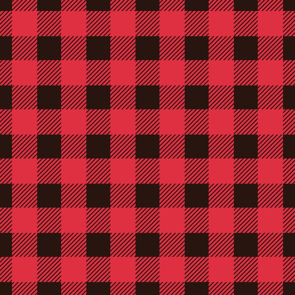 Seamless tartan pattern featuring a combination of red and black stripes. Classic Firebrick Red plaid with a traditional Scottish checkered design. Perfect for fabric textures and backgrounds. vector