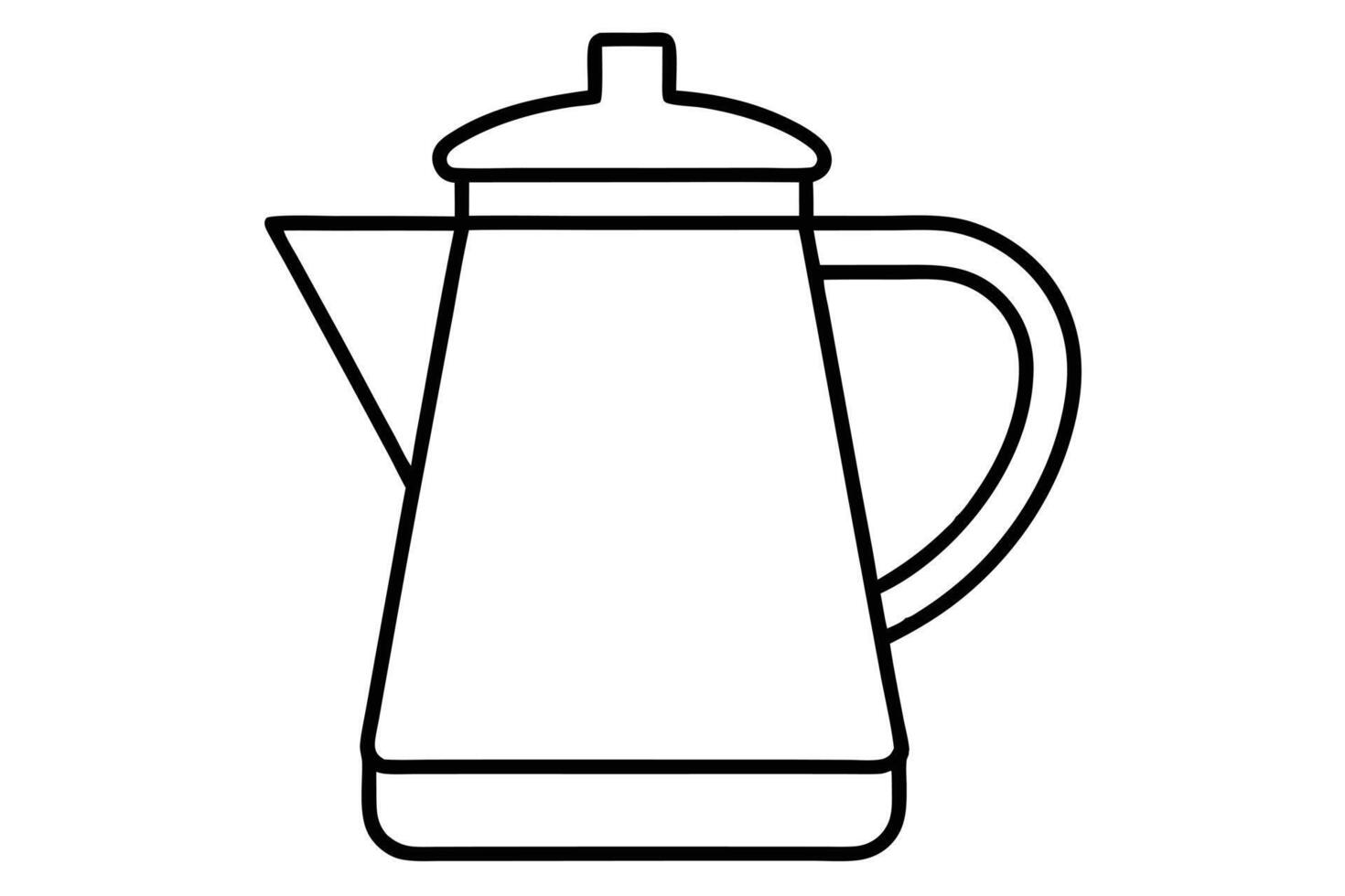 Simple Line Art Illustration of a Coffee Pot vector