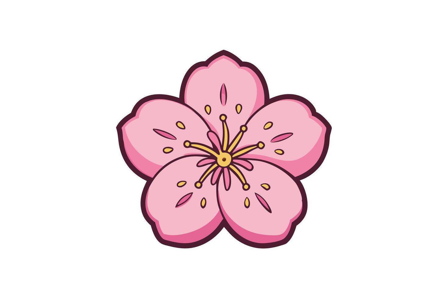 Pink Cherry Blossom Illustration, Perfect for Spring Design vector