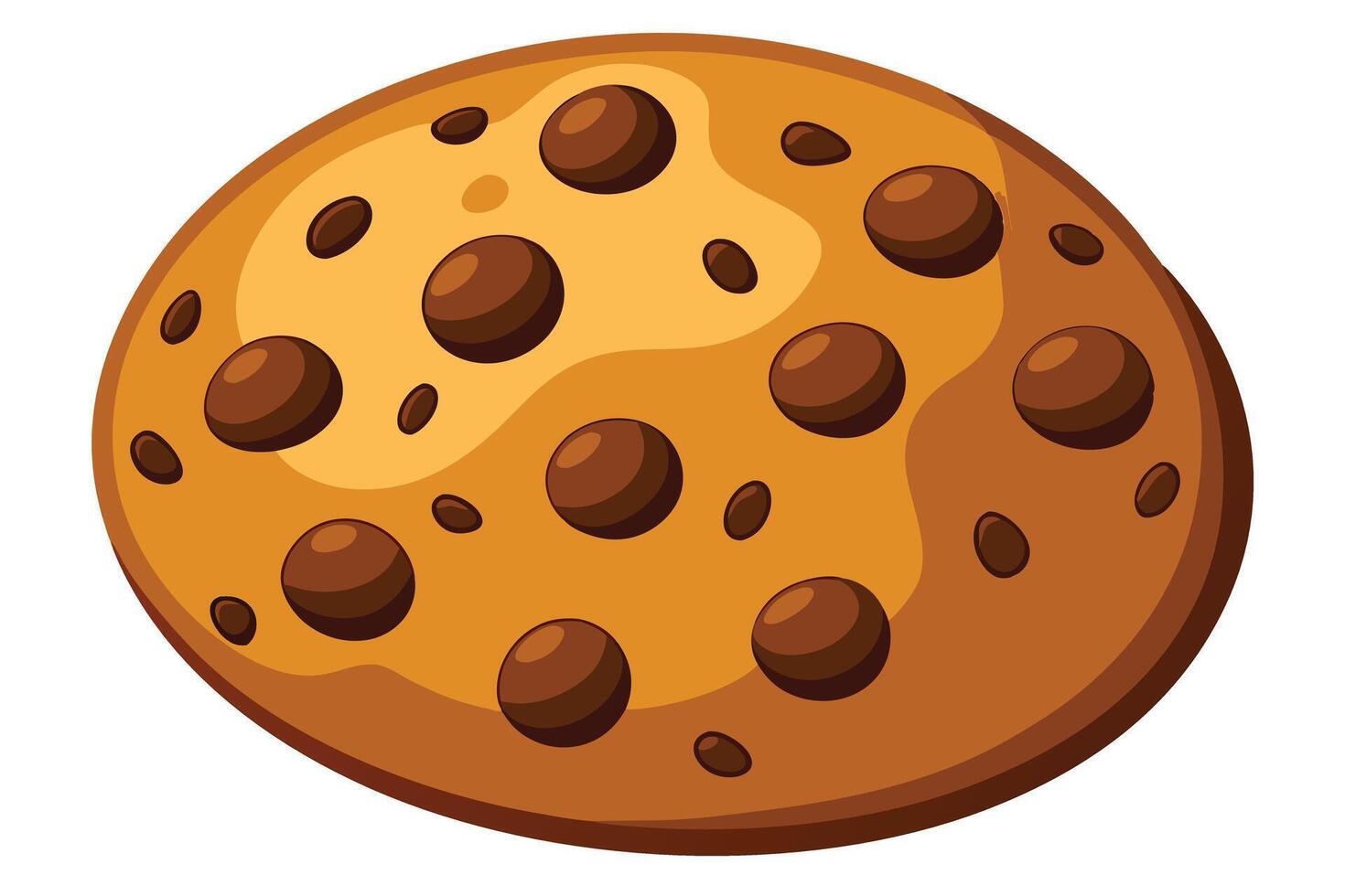 A Delicious Cartoon Chocolate Chip Cookie Illustration vector
