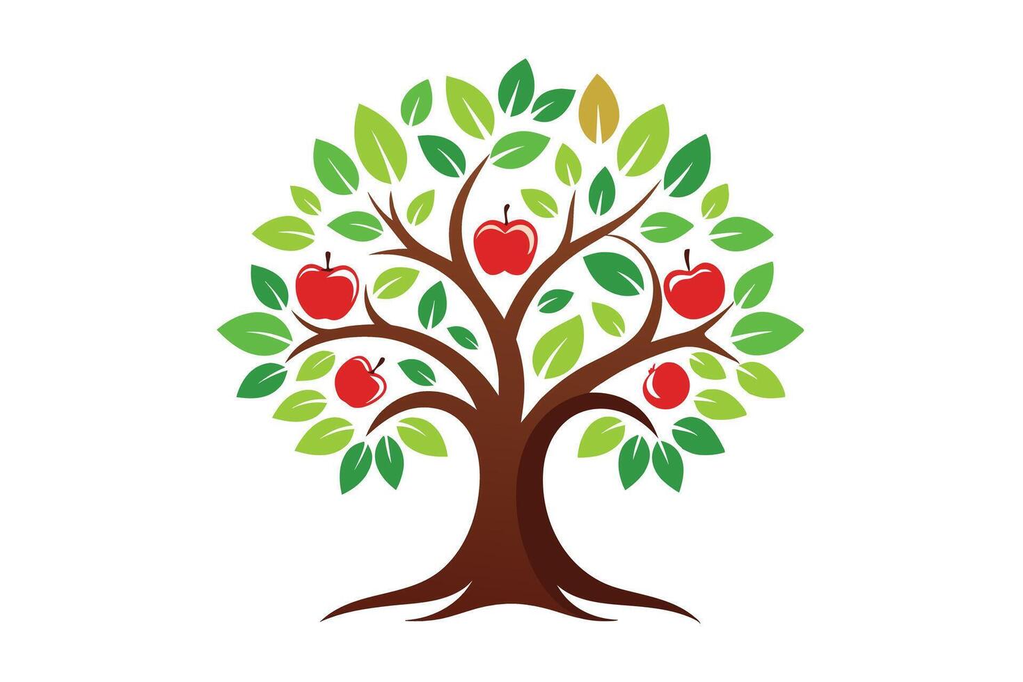 Apple tree graphic design for healthy living. vector