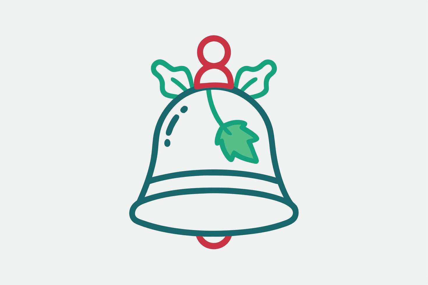 Christmas Bell Icon with Red Ribbon vector