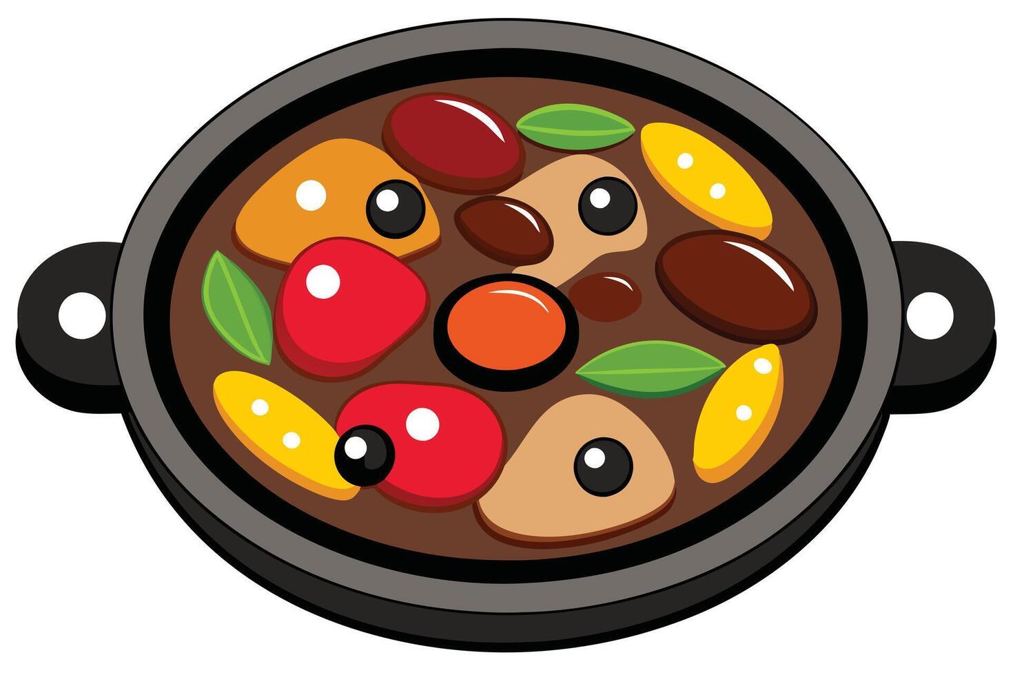 Illustration of a Hearty Stew in a Pan vector