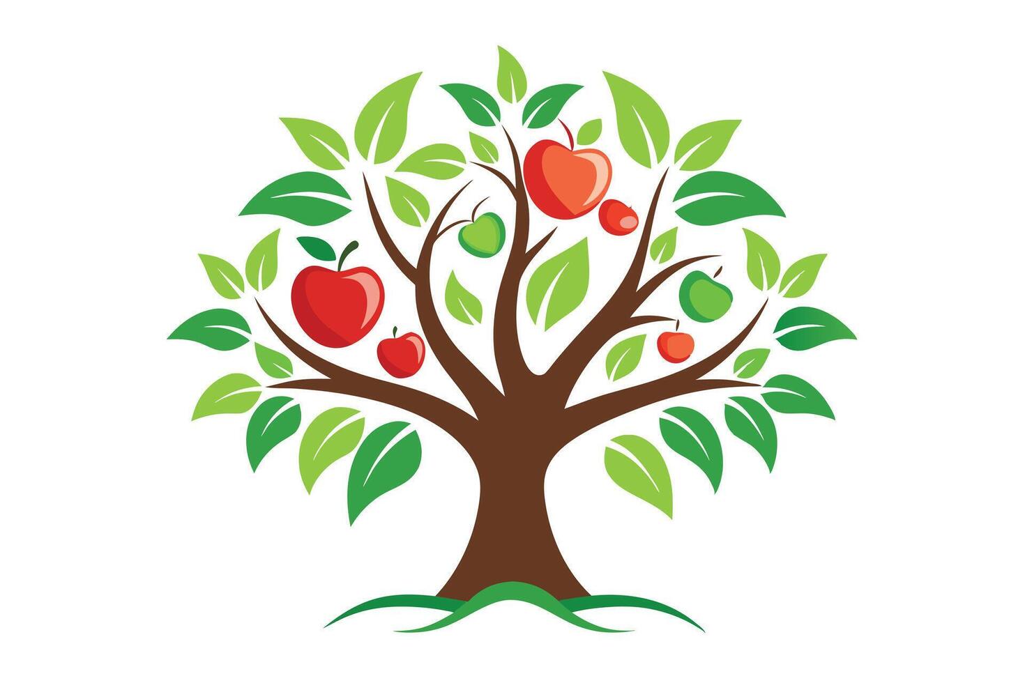 Colorful apple tree graphic design for healthy living. vector