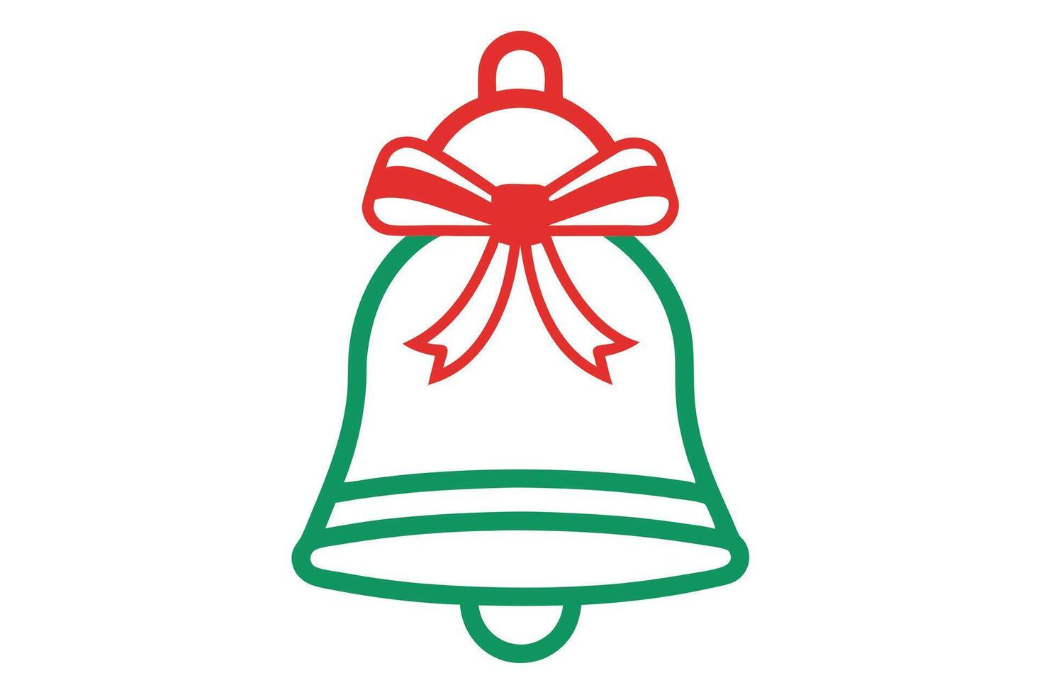 Festive Christmas Bell Icon with Red Ribbon vector