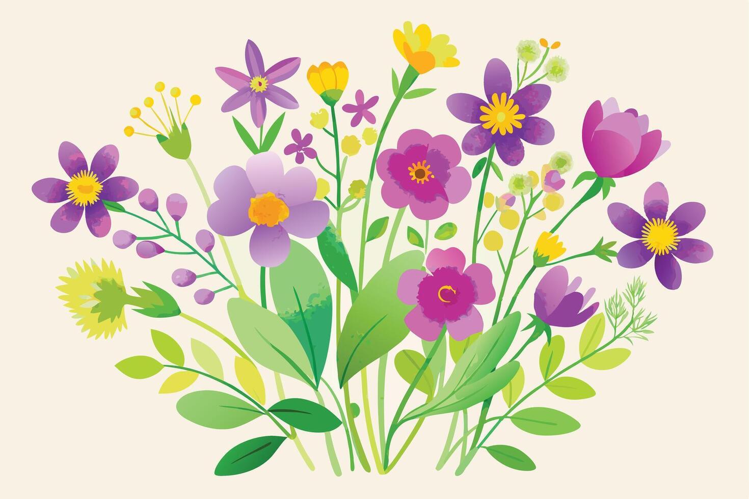 Floral bouquet illustration in Adobe Illustrator. vector