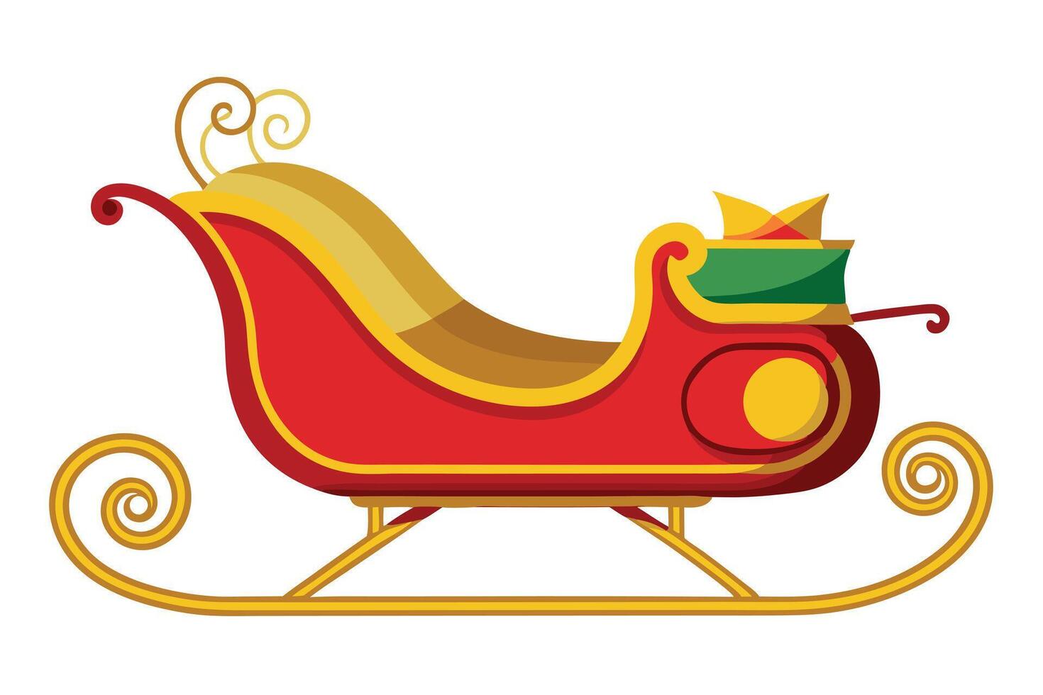 Festive Red Christmas Sleigh, Illustration vector