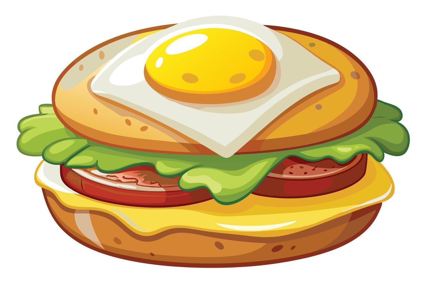 Delicious Cartoon Illustration of an Egg Sandwich vector