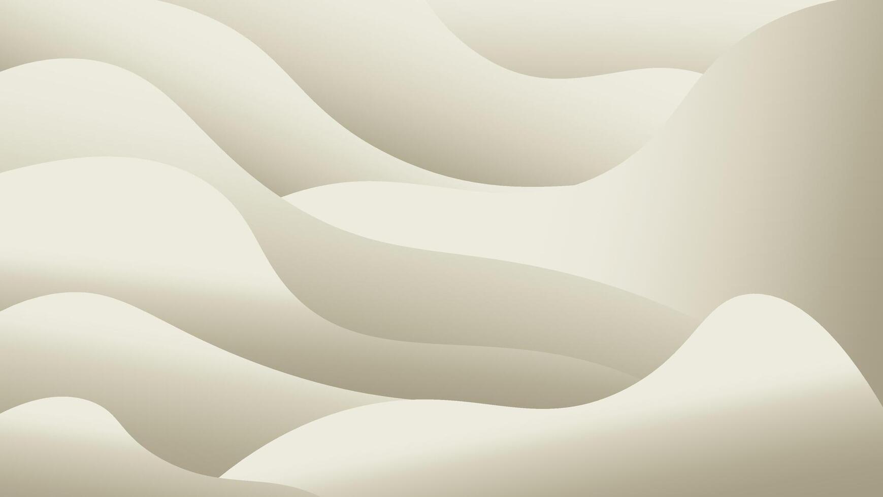 Beige Wavy Abstract Background with Smooth Curves and Gradient Shades vector