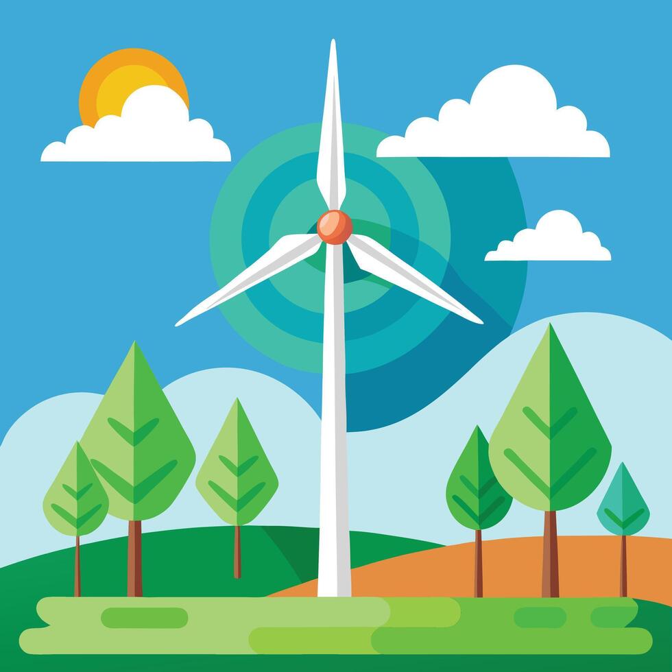 A Green Energy Wind Turbine vector