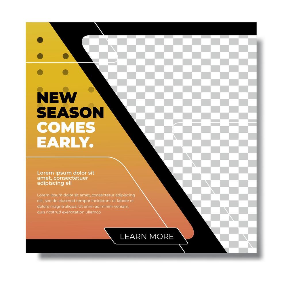 Clean modern dynamic social media post feed template vector