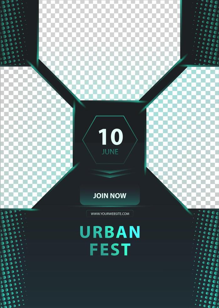 poster template for urban music festival vector