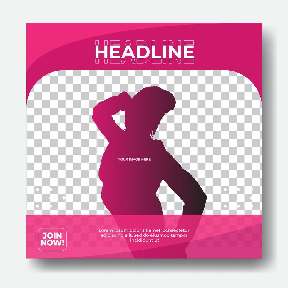 Square banner template for social media, unique design template for fashion poster design vector