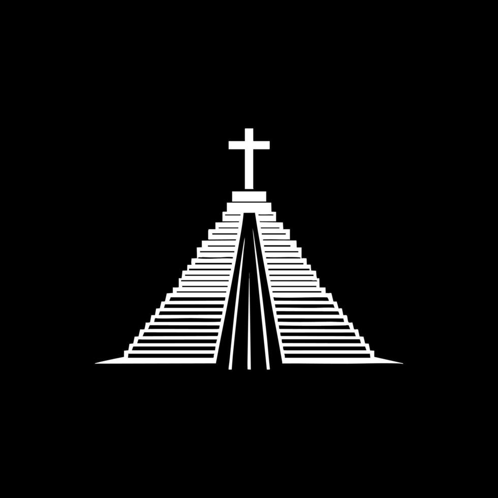 Sacrifice Ceremony on top of a pyramid vector
