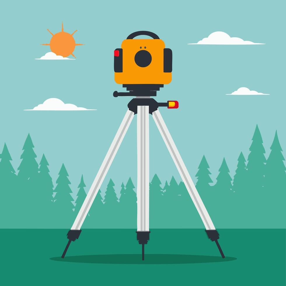 Laser Measuring Instrument with Tripod vector