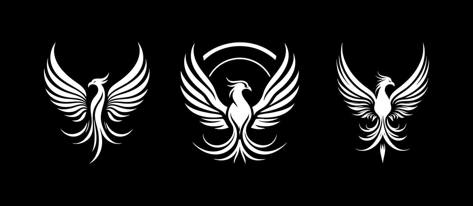 Phoenix Logo Black and White vector