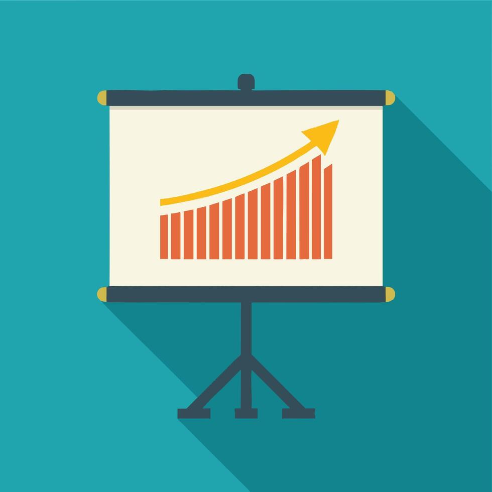 Rising Chart with Presentation Board vector