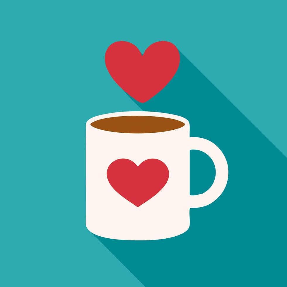 Mug with Heart Cartoon vector