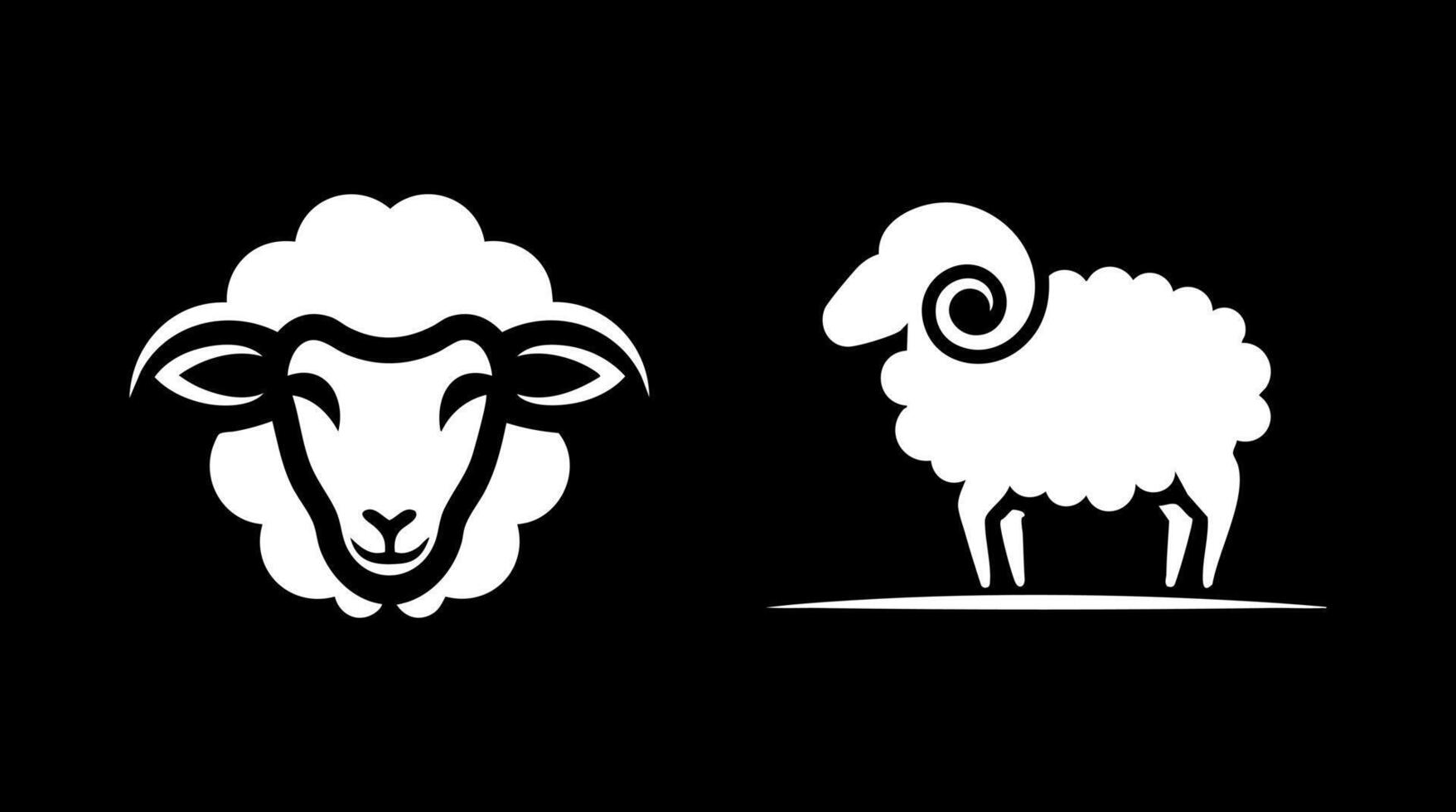 Sheep Logo Black and White vector
