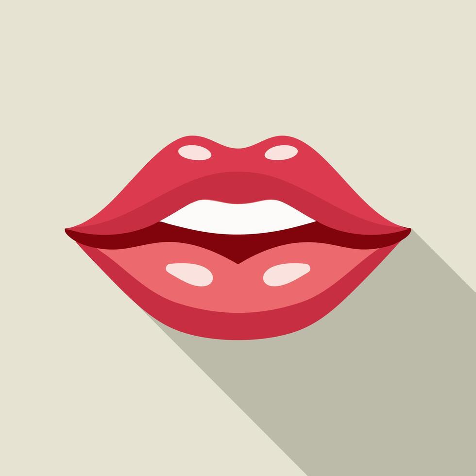 Lip Icon with Shine vector