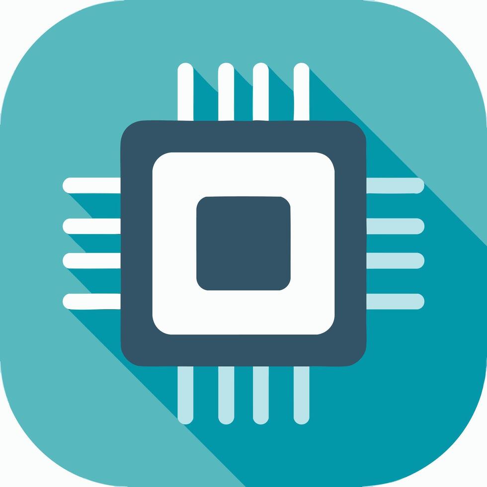 Microchip with AI symbol vector