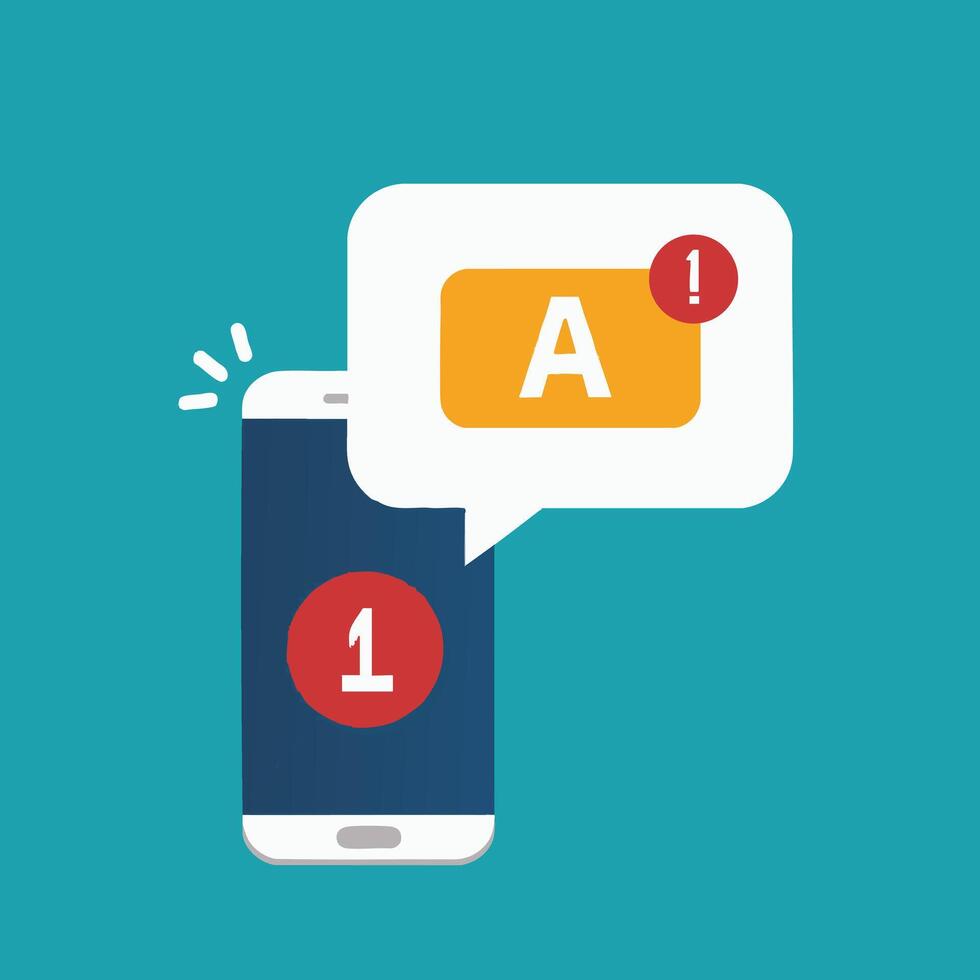 Mobile Phone with Ad Notification vector
