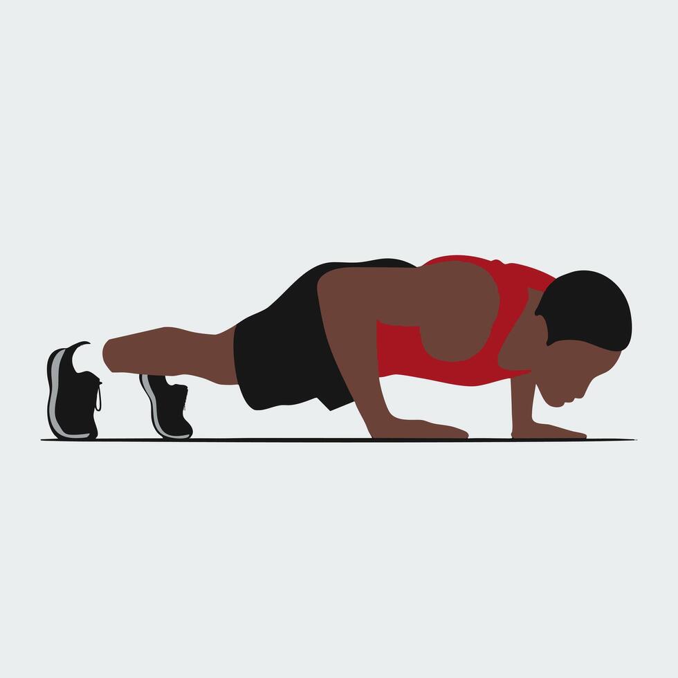 Push up Person Silhouette vector