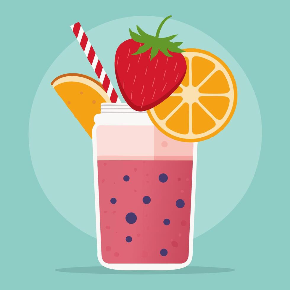 Smoothie with Fruit Topping vector
