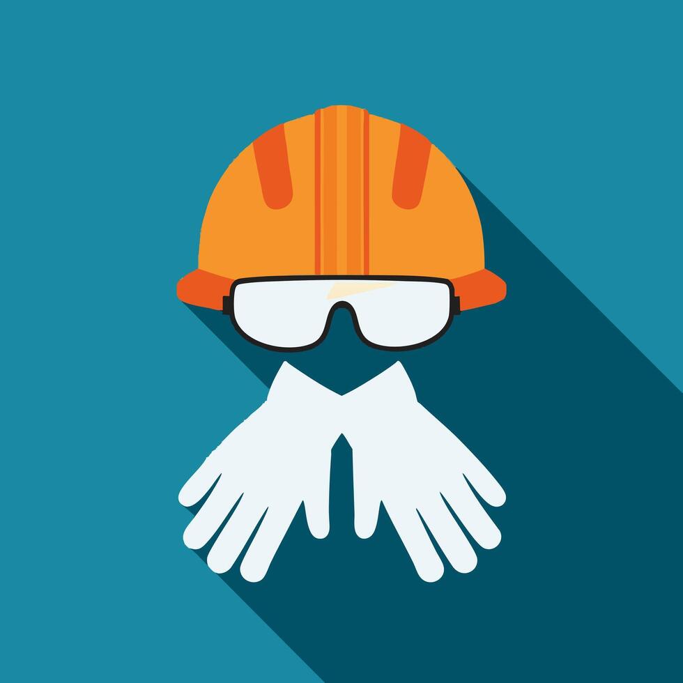 Safety Equipment Helmet Gloves Goggles vector