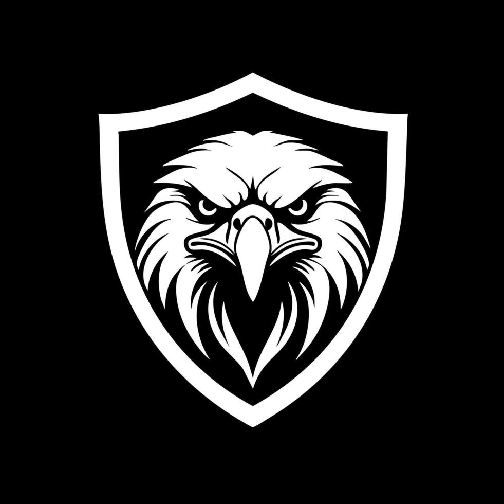 Bald Eagle angry in shield vector