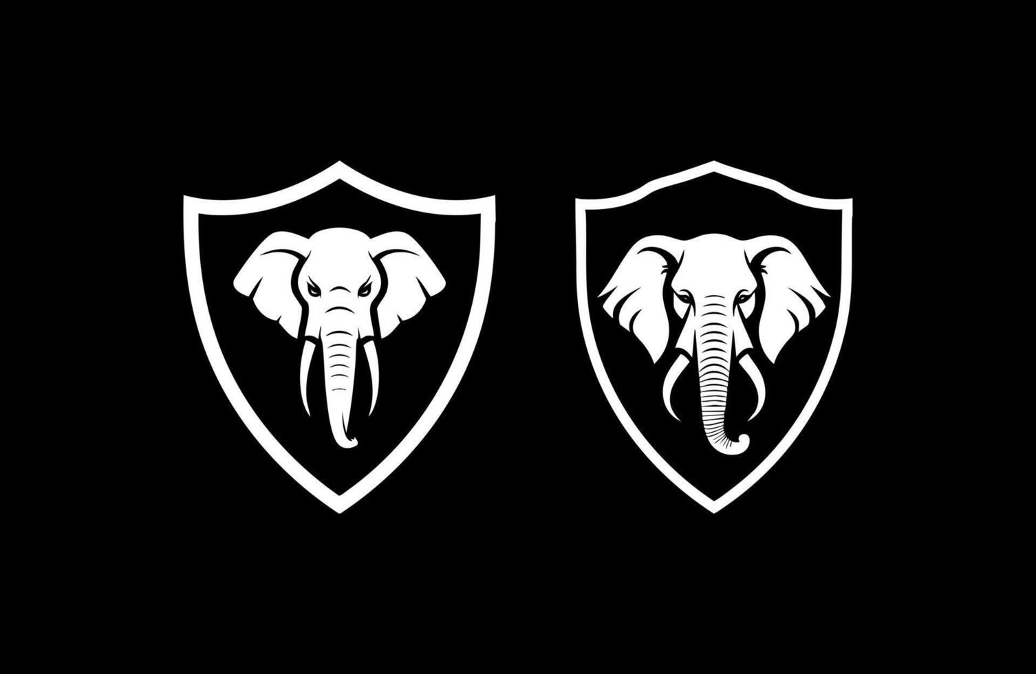 Elephant angry in shield vector