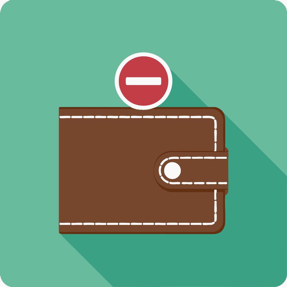 Wallet with Minus Sign vector