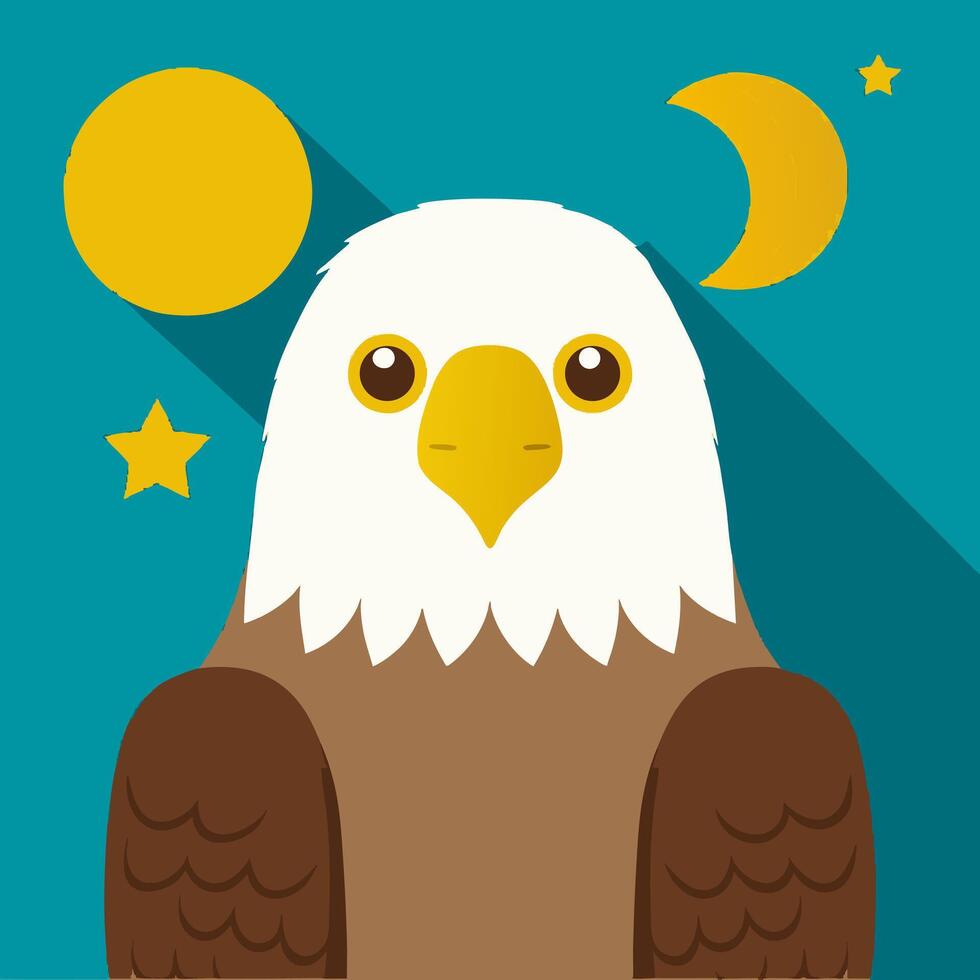 Eagle with Crescent Moon vector